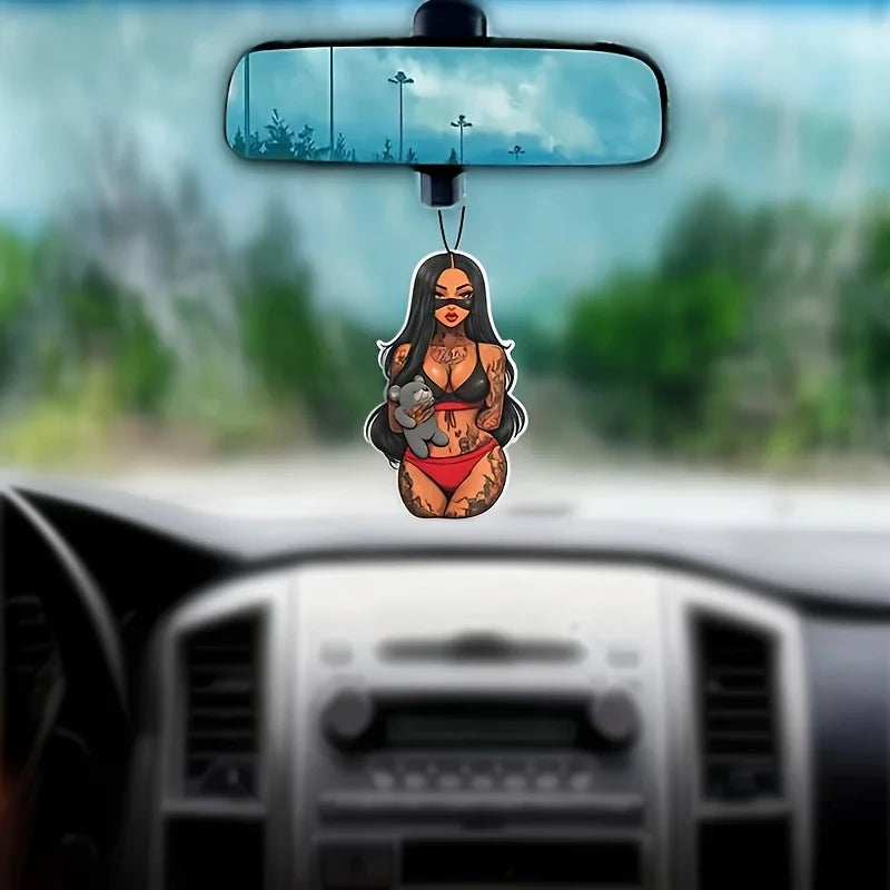 Beauty Girl Goddess Design Air Freshener Car Aroma Tablet  Long Lasting Car and Rearview Mirror Hanging Decor Drive