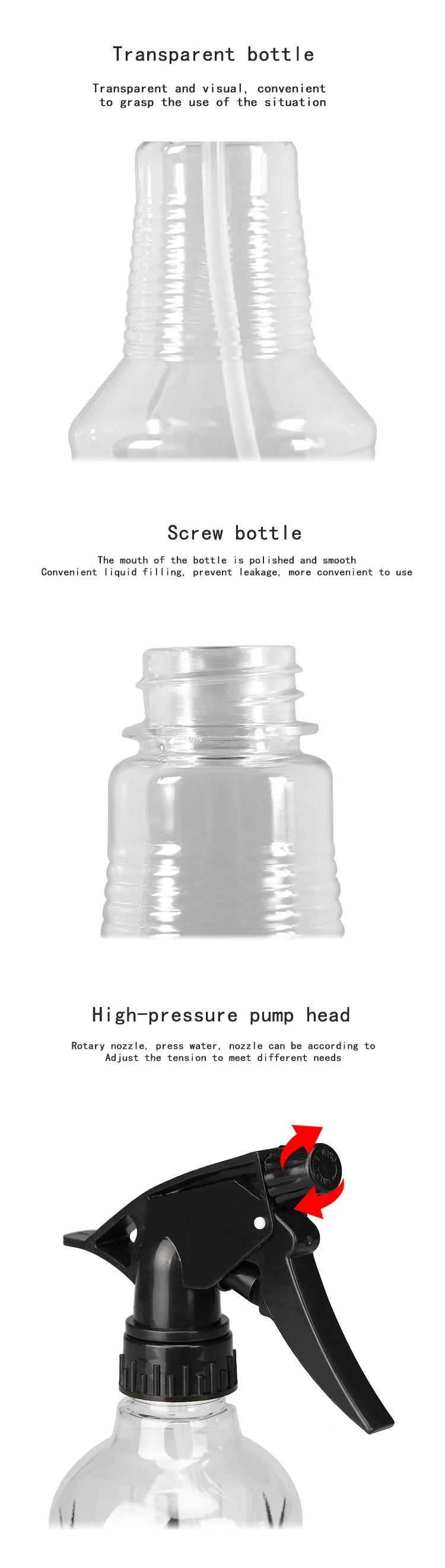 250ML Hairdressing Spray Bottle Salon Barber Hair Tools Water Sprayer Transparent Make-up Style Portable Plastic Spray Bottles