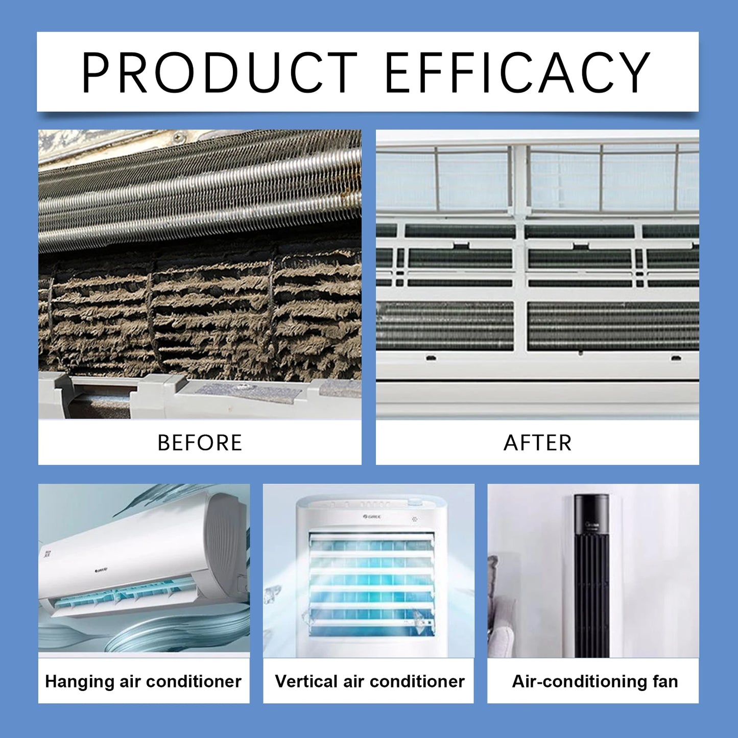 Air Conditioner Cleaner Spray Deeply Cleans Internal Dust Bacteria Removes Odors Washing Foaming Cleaner No Disassembly Washing