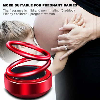 1PC Portable Kinetic Mini Car Air Freshener Solar Powered Double Ring Rotating Air Cleaner Perfume Fragrance Diffuser Decoration