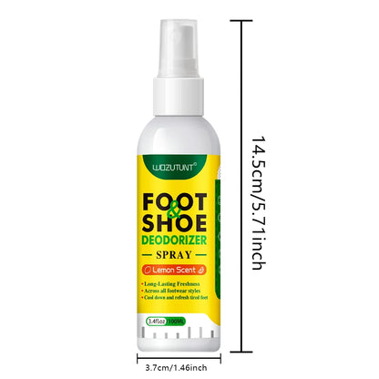 100ml Foot Shoes Deodorizer Spray Lemon Perfume Feet Shock Odor Nemesis Deodorant Removal Antibacterial Refresh Stink Freshener
