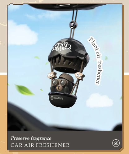 Hot air balloon bear car air freshener hanging accessories perfume fragrance diffuser decoration rearview mirror pendant hanger