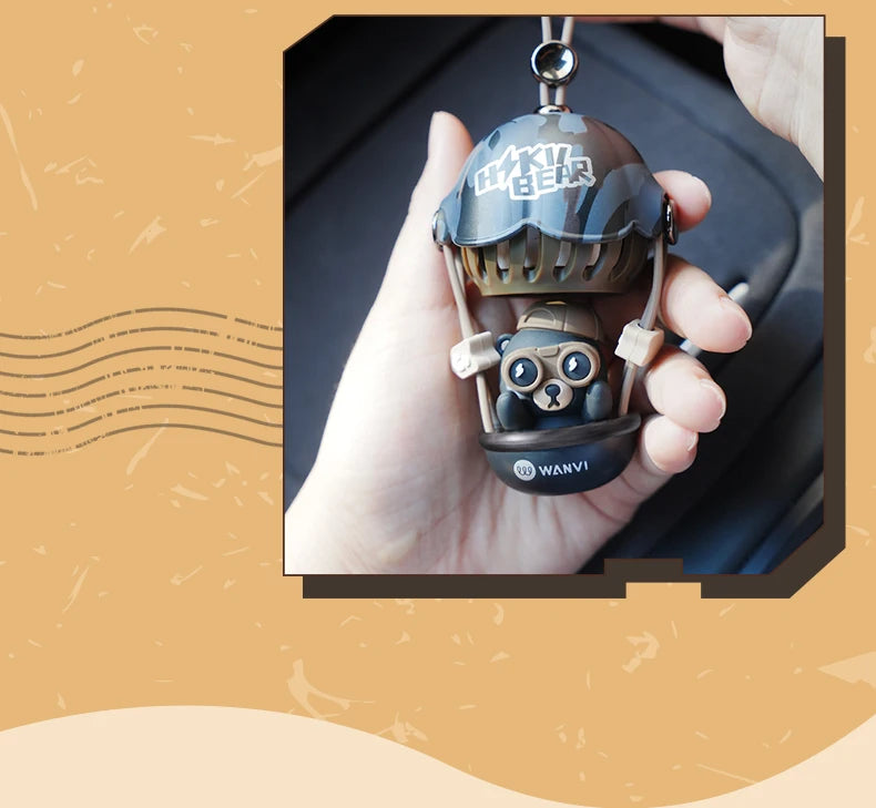 Hot air balloon bear car air freshener hanging accessories perfume fragrance diffuser decoration rearview mirror pendant hanger