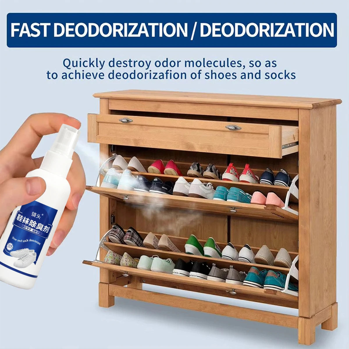 1/2/3pcs 100ml Shoes Socks Deodorizing Removal Spray Footwear Deodorant Antibacterial Antiperspirant Fresh Air Stink Remover