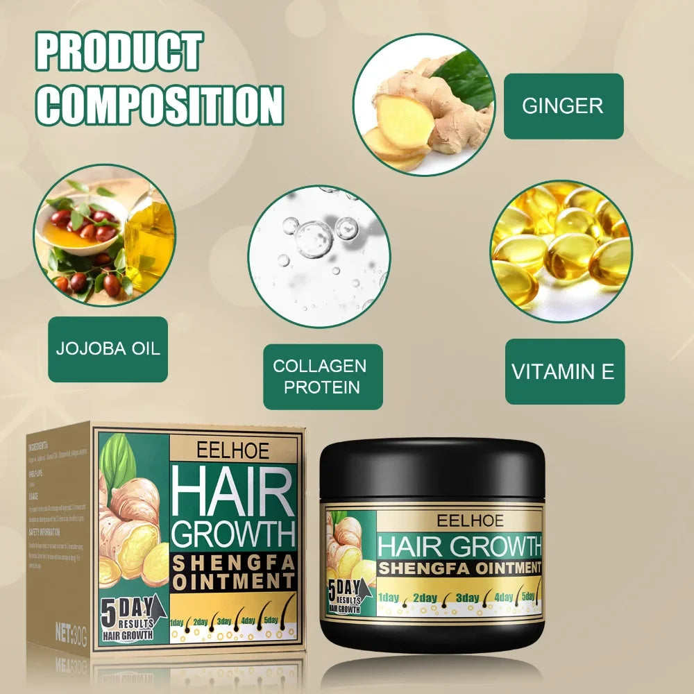 30g Ginger Hair Care Cream To Promote Hair Growth Relieving Hair Loss Scalp Massage Stimulate Hair Follicle Smoothing Care