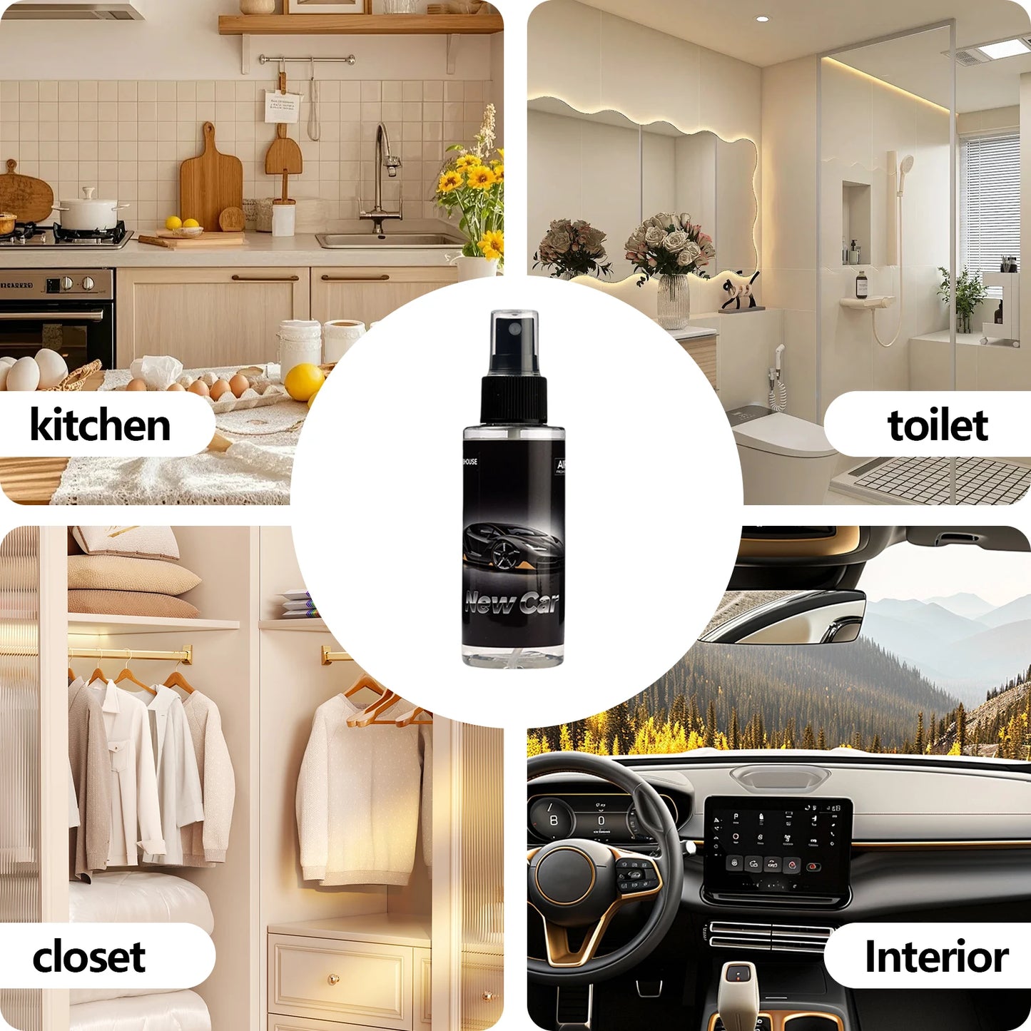 100ml NEW CAR-Scented Hand-Sprayed Air Freshener – Car Spray, Home Air Purifying & Deodorizing Fragrance