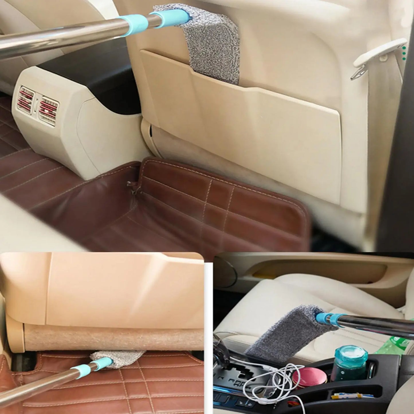 Floor Flat Duster Retractable Flat Cleaning Supplies Multipurpose  Microfiber Duster Under Appliance Cleaning Tool For Home