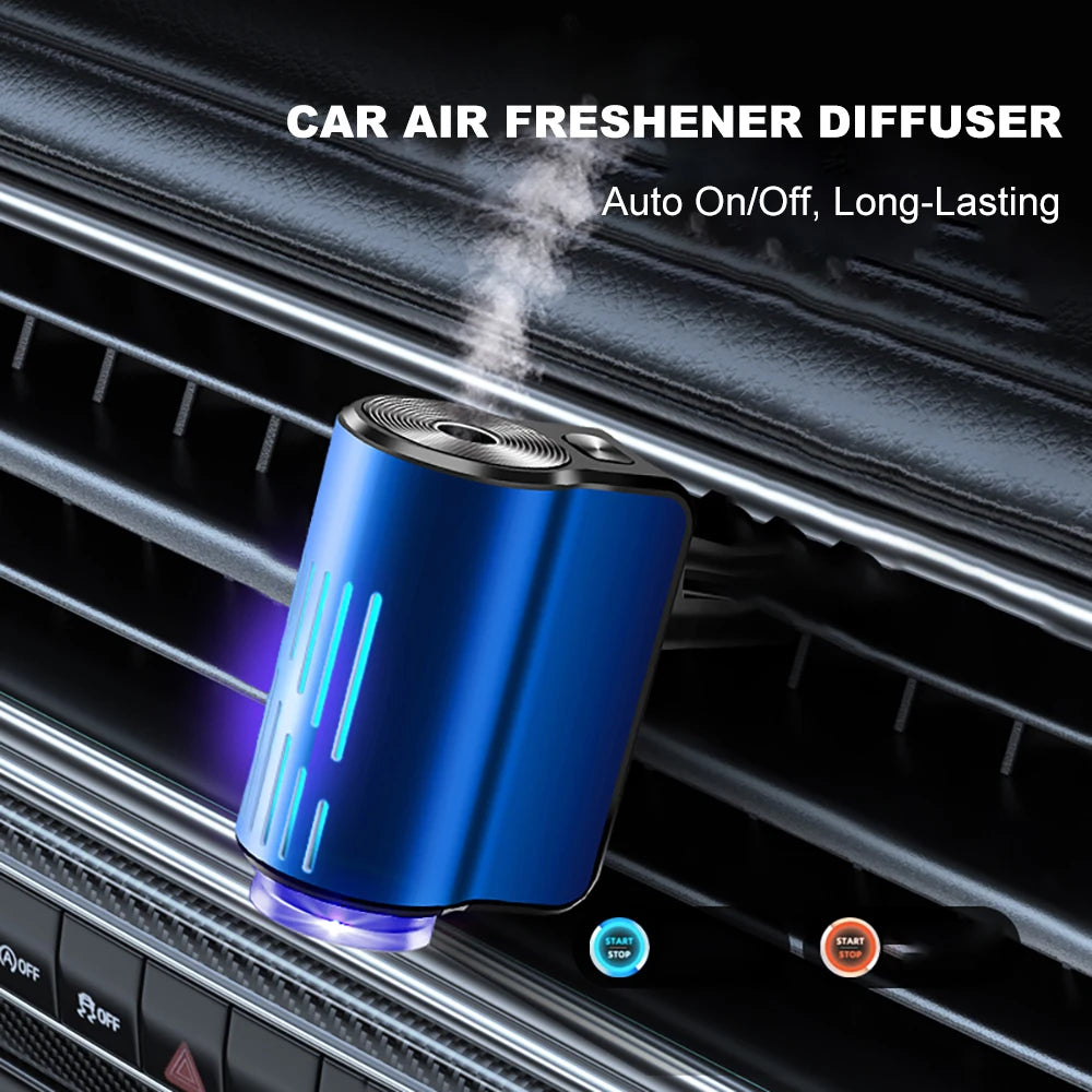 Car Air Freshener Diffuser, Smart Car Air Freshener with 3 Adjustable Light Modes, Rechargeable Aromatizante Para Carro Essentia
