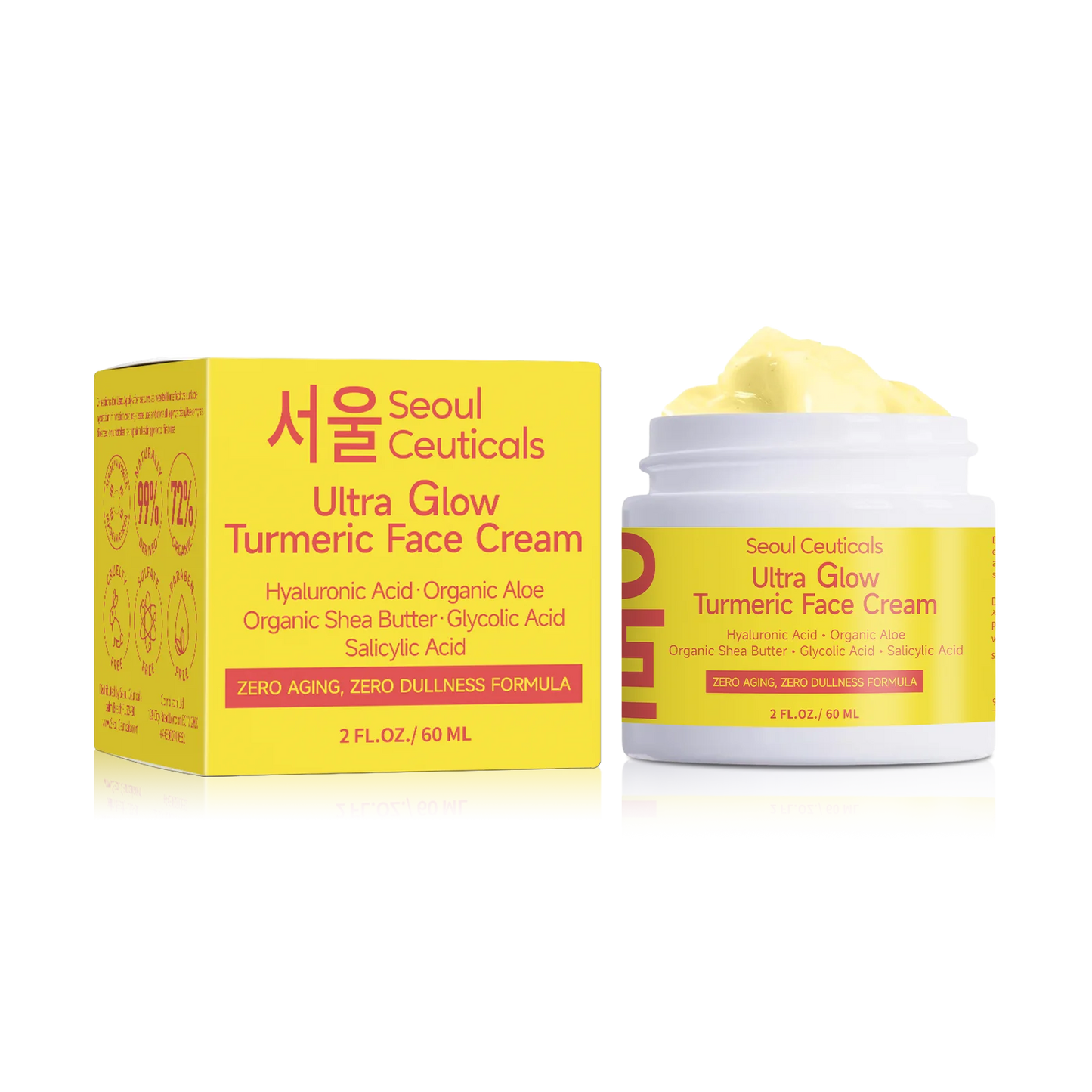 Turmeric Niacinamide Cream Moisturizing Hyaluronic Acid Cream Smooth Firm Makes Skin Look More Youthful Face Care Cosmetics 60g