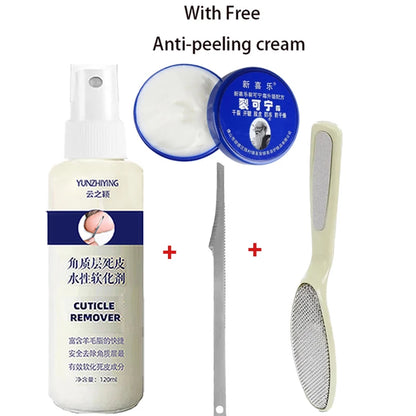 120ml Foot Exfoliator Spray Softener 6 Seconds Remove Dead Skin & Calluses Foot Mask Anti-Cracked Heel Enhancer Nail PedicureKit