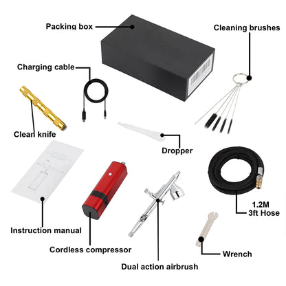 Travel Beauty Care Easy Use Salon Airbrush With Compressor Make Up Nail Art Design Spray Facial Kit For Women Gift