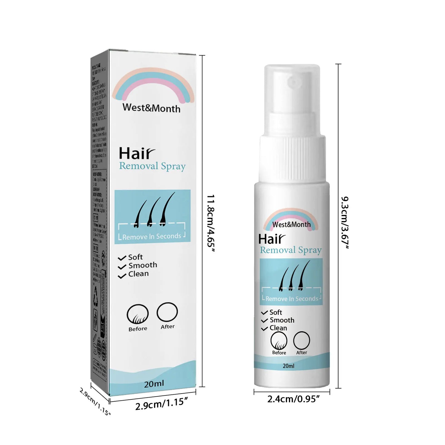 Hair Removal Spray Hair Growth Inhibitor Natural Painless Depilatory Spray Body Armpit Private Parts Hair Remover for Smooth Ski