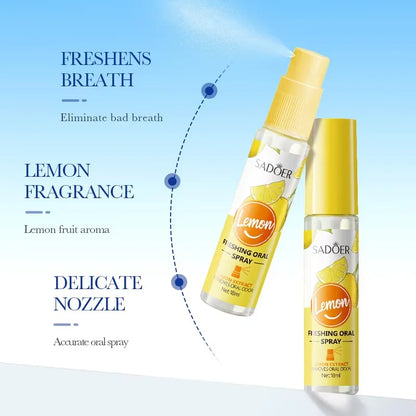 18ML Lemon Oral Fresh Mouth Spray Fresh Breath Eliminate Bad Breath Spray Deodorant Persistent Protable Fragrance No Alcohol