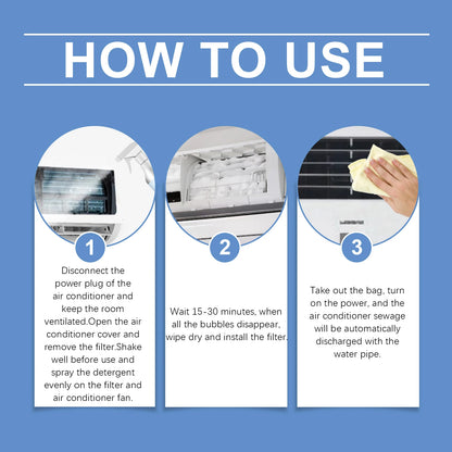 Air Conditioner Cleaner Spray Deeply Cleans Internal Dust Bacteria Removes Odors Washing Foaming Cleaner No Disassembly Washing