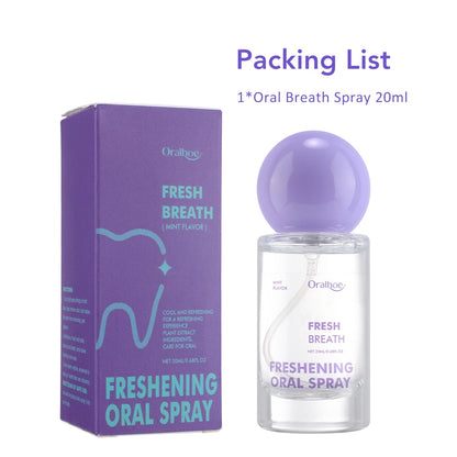 Fresh Oral Spray Mouth Freshener For Bad Breath Odor Remove Long-Lasting Fragrance Mint Flavor Fresh Breath Spray Oral Care