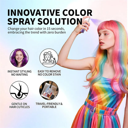New Hair Color Spray Temporary Diy Hair Dye Spray Halloween Party Costume Instant Hair Styling Spray Disposable Hair Tools 30ml