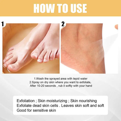 Foot Exfoliating Spray Repair Brightening Anti-Drying Crack Peeling Dead Skin Calluses Odor Removal Whitening Feet Care Liquid