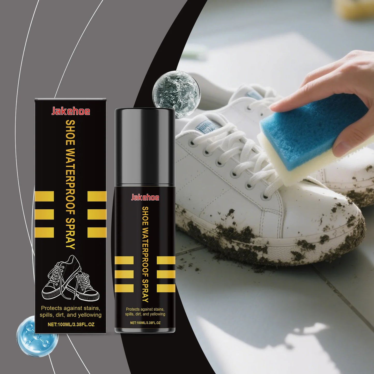 Shoe Waterproof Spray Effectively Remove Stain Dirt Prevent Yellowing Keeping Shoe Dry Snow-Proof Cleaning Decontamination Spray