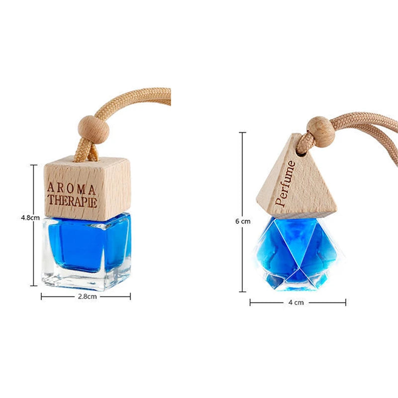 Wood Hanging Car Air Freshener Diffuser Perfume Aromatherapy Essential Oil Bottle Hanging Car Air Freshener Car Auto Accessories
