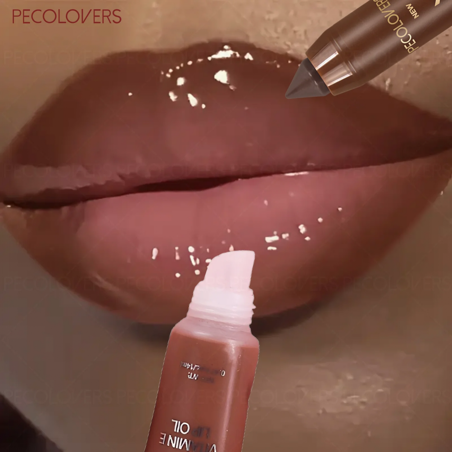 1 Set Hydrating Lip Gloss & Lip Liner Pen, Define Your Lips with 3D Precision, Non-sticky Water Gloss Look, Daily Makeup