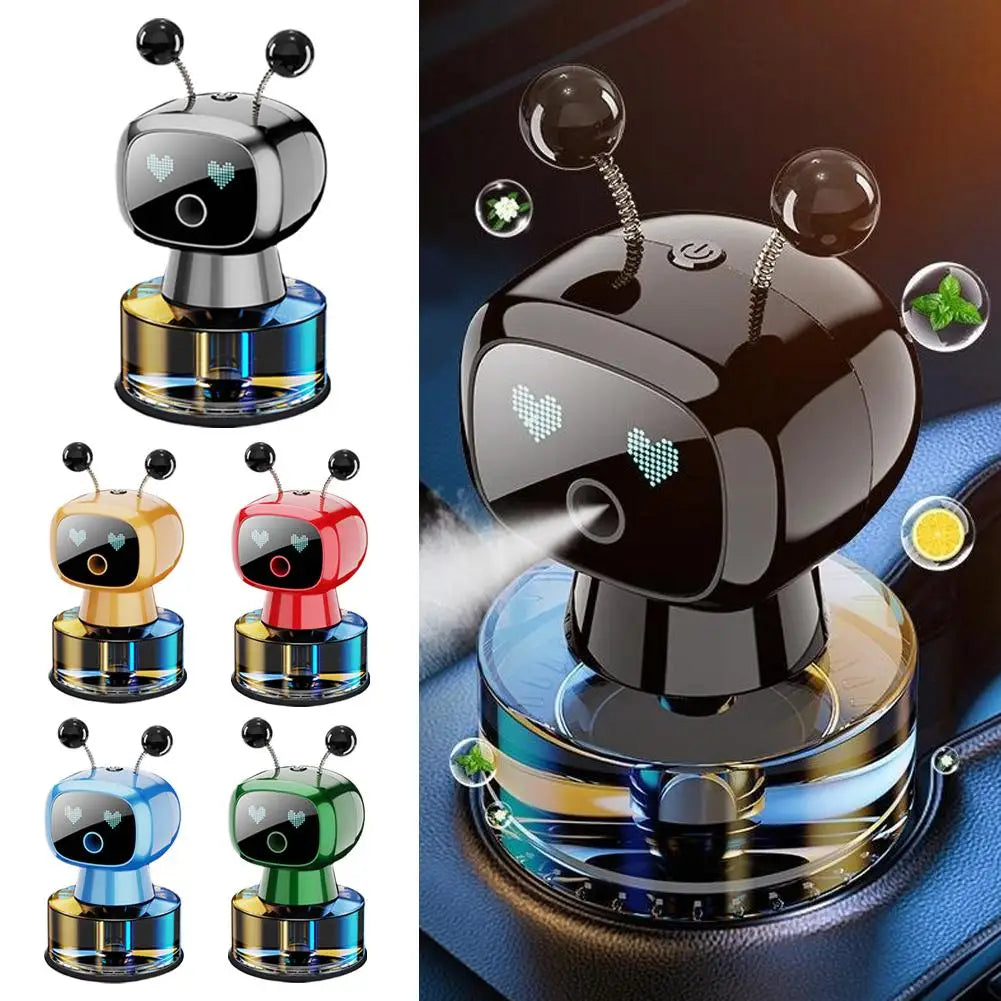 Smart Rechargeable Car Air Freshener,Automatic Aromatherapy Diffuser With Robotic Design,Auto-Spray&Ignition Sensing,Car Decor