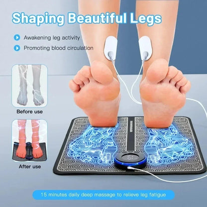 Foot Massage Mat Massager Feet Ems Calf Electric Tool Device Blood Circulation Spa Exerciser Insoles Myostimulator Machine Detox