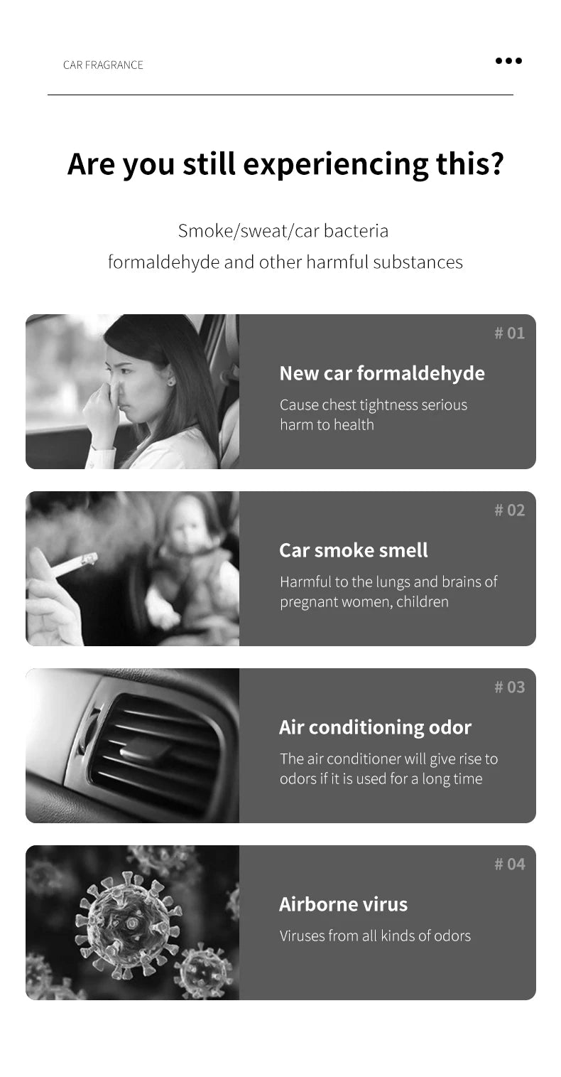 A car fragrance for automotive interior accessories, a long-lasting car air freshener that maintains a charming and fresh scent.