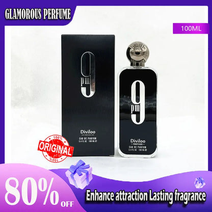 100ML 3.4FL.OZ 9PM Men's Perfume, Long Lasting Gourmet Oriental Notes Cologne, Eau De Parfum, Feronomas Perfume Hombre