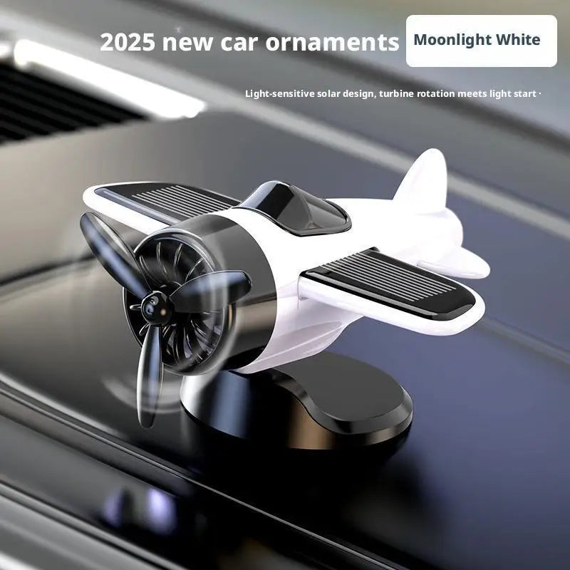 Car Air Freshener Creative Solar Powered Rotating Airplane Ornament Flavoring Fragrance Decoration Car Interior Accessories