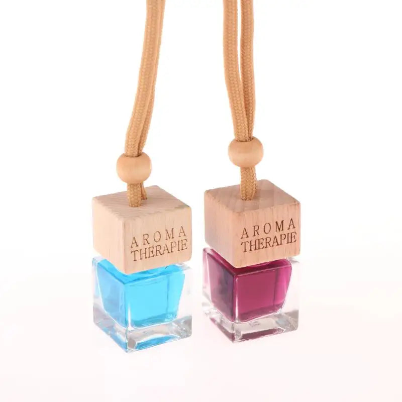 Wood Hanging Car Air Freshener Diffuser Perfume Aromatherapy Essential Oil Bottle Hanging Car Air Freshener Car Auto Accessories