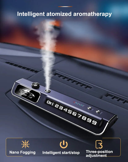 Car Air Freshener Multifunction RGB Music Pick-Up Car Perfume USB Rechargeable Automotive Smell Parking Phone License Plate Cool