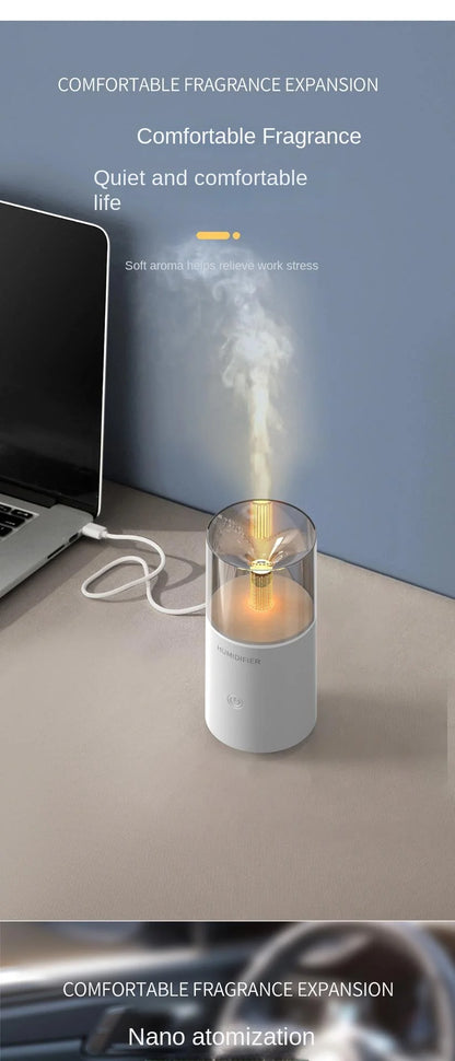 Cross-Border Home Aromatherapy Machine USB Desktop Automatic Fragrance Air Hydration Small Humidifier Artificial Flame Diffuser