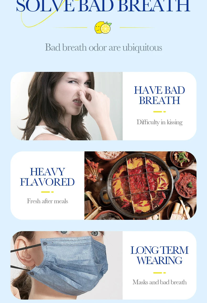 18ML Lemon Oral Fresh Mouth Spray Fresh Breath Eliminate Bad Breath Spray Deodorant Persistent Protable Fragrance No Alcohol