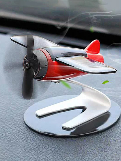 Car Air Freshener Solar Airplane Model Center Console Decoration Auto Fragrance Air Fresheners