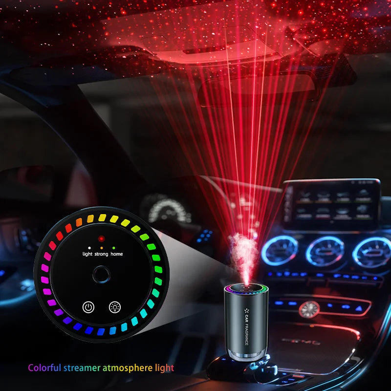 Car Air Freshener 3 in 1 Color Car Perfume Aroma Diffuser Automatic Spray Deodorization Aroma Diffuser Colorful Atmosphere Light