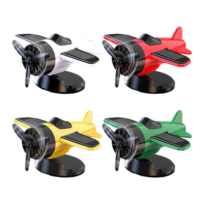 Car Air Freshener Creative Solar Powered Rotating Airplane Ornament Flavoring Fragrance Decoration Car Interior Accessories
