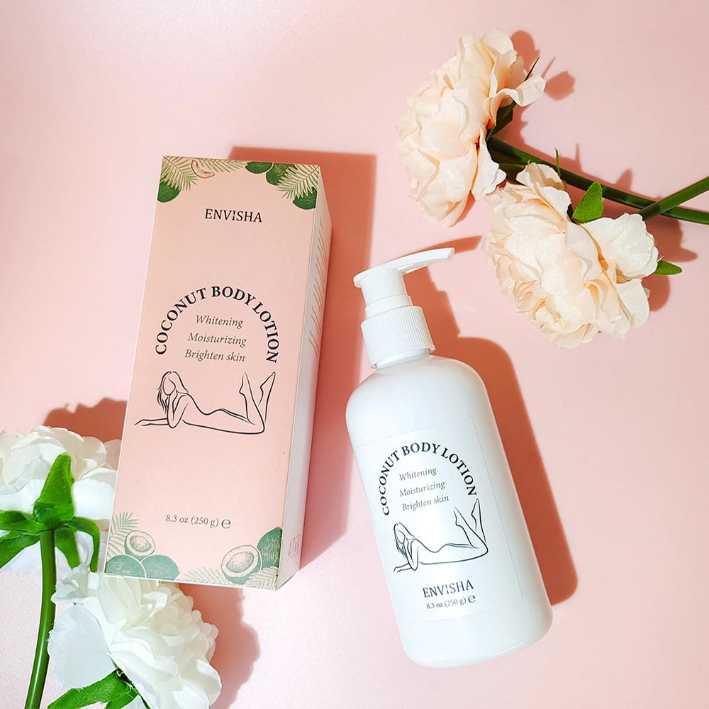 Skin Care Coconut Oil Face Body Lotion Cream Whitening Moisturizing Brightening Collagen Hyaluronic Acid Retinol Remove Melanin