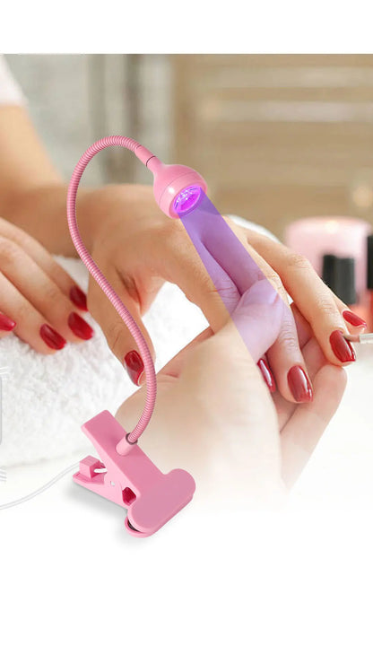 Nail LED UV Lamp for Drying Gel Nails Polish Clip-On Flexible Desk Mini Portable USB Nail Lamp UV Light Dryer for Manicure Salon