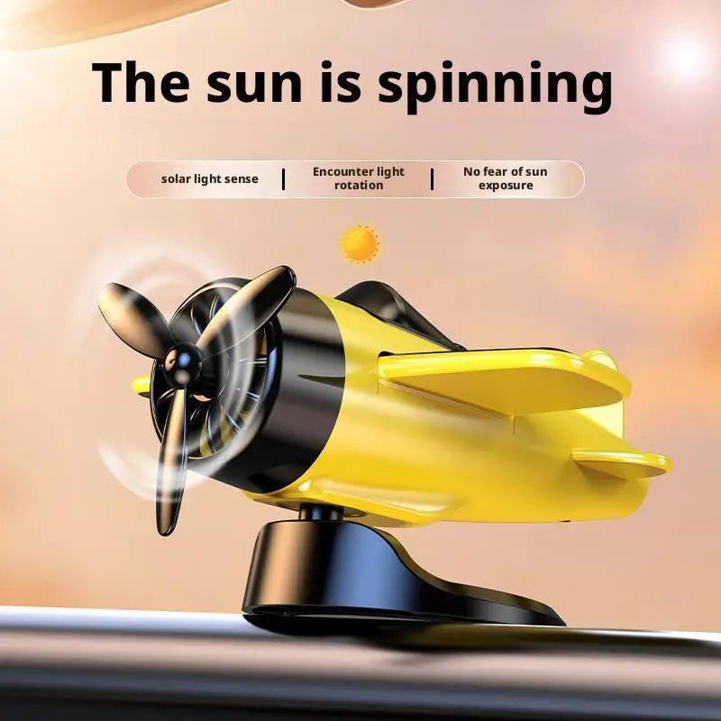 Car Air Freshener Creative Solar Powered Rotating Airplane Ornament Flavoring Fragrance Decoration Car Interior Accessories