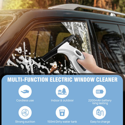 Cordless Window Vacuum Cleaner Rechargable 3-in-1 Spray/Clean/Suck Window Cleaning Tool Set for Showers Mirrors Tiles Home Use