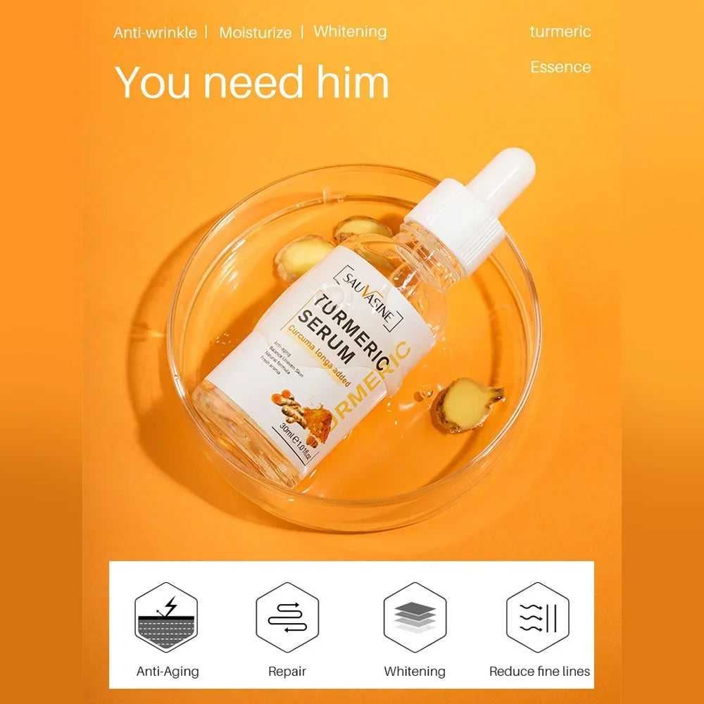 30ML Turmeric Facial Essence Can Penetrate The Epidermis Deeply Nourishing Providing Gentle and Efficient Care for The Skin