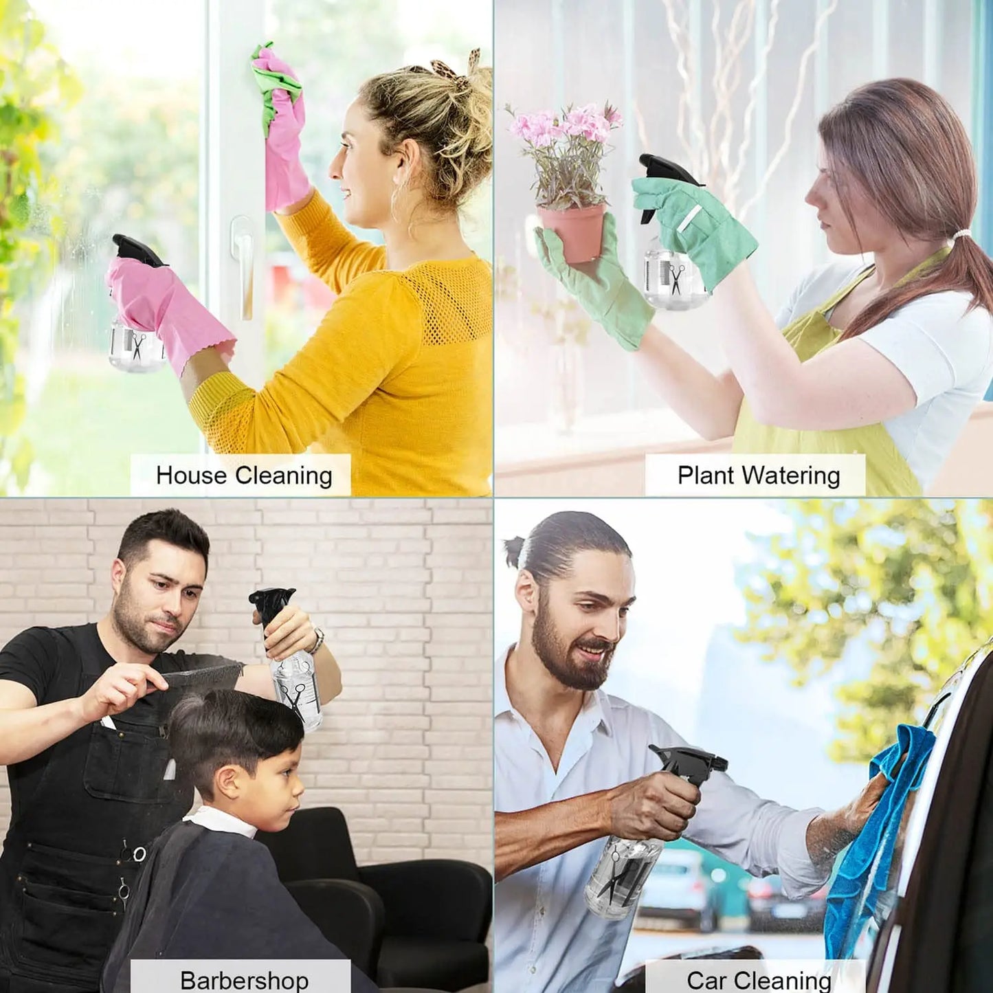 250ML Spray Bottle Adjustable Spray Container for Hair Plant and Home Cleaning Styling Tools Salon Barbershop Accessories