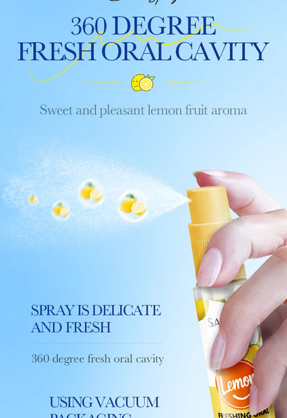 18ML Lemon Oral Fresh Mouth Spray Fresh Breath Eliminate Bad Breath Spray Deodorant Persistent Protable Fragrance No Alcohol