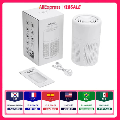 Household Air Purifier Portable Air Cleaner Mini Desktop Air Purifier With HEPA Filter Air Freshener Air Cleaner For Home Office
