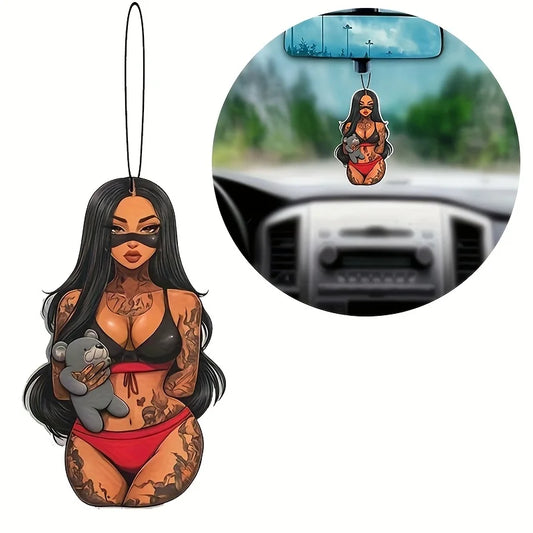 Beauty Girl Goddess Design Air Freshener Car Aroma Tablet  Long Lasting Car and Rearview Mirror Hanging Decor Drive