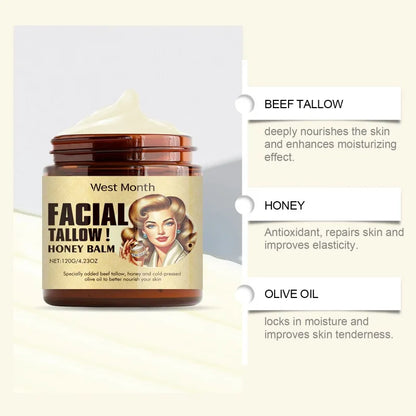 Tallow And Honey Moisturizing Cream For Dry Skin Deep Hydration Nourishing Cream For Soft Smooth Skin Care