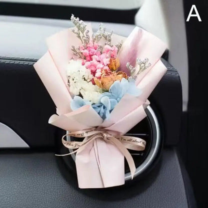 Dried Flower Car Air Freshener Car Air Outlet Aromatherapy For Girls Bouquet Auto Vent Clip Car Accessories Car Decoration