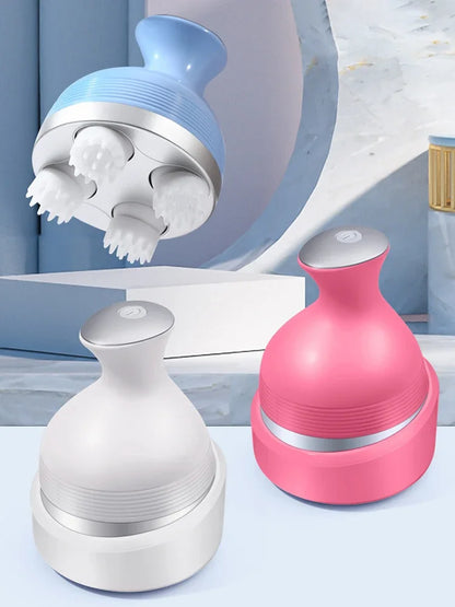 Electric Cordless Hair Scalp Massager with Kneading 4 Massage Nodes Handheld Portable Head Scratcher Massager Stress Relax