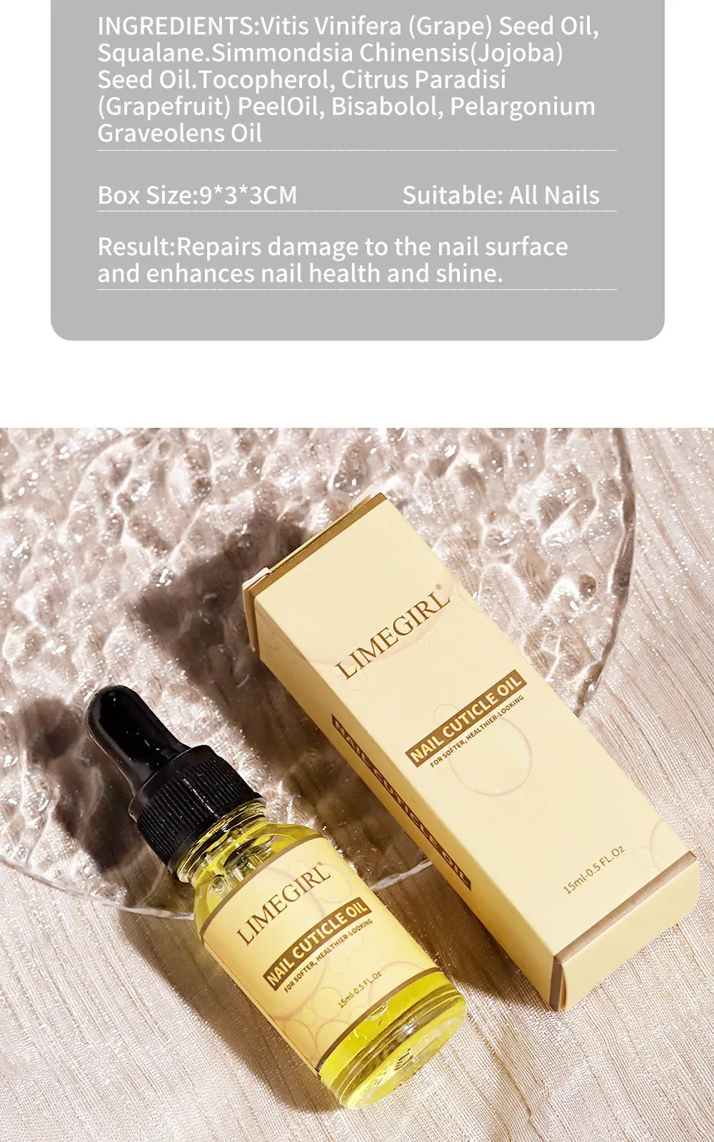 LIMEGIRL15ML Nail Cuticle Nutrient Oil Nourishes and Repairs Damaged Nails Moisturizing Strengthens and Brightens Nail Care
