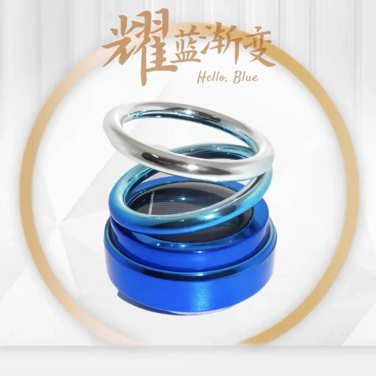 Car Air Freshener Solar Powered Double Ring Rotating Air Cleaner Automobile Interior Perfume Fragrance Diffuser Aromatherapy